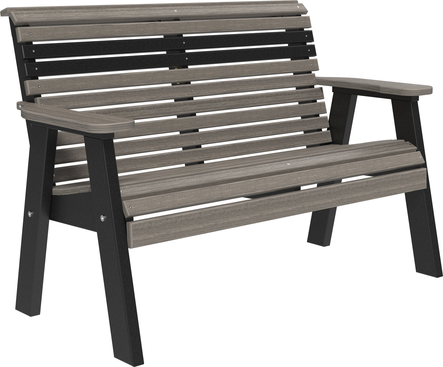 4' Plain Bench Coastal Gray & Black