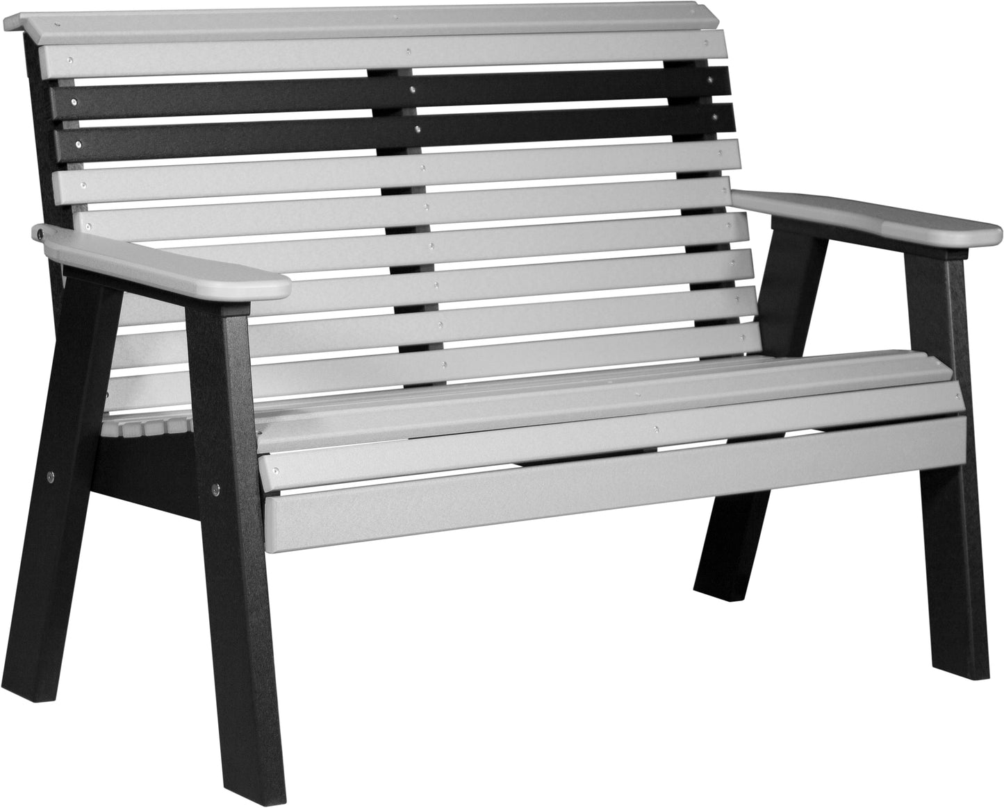 4' Plain Bench Dove Gray & Black