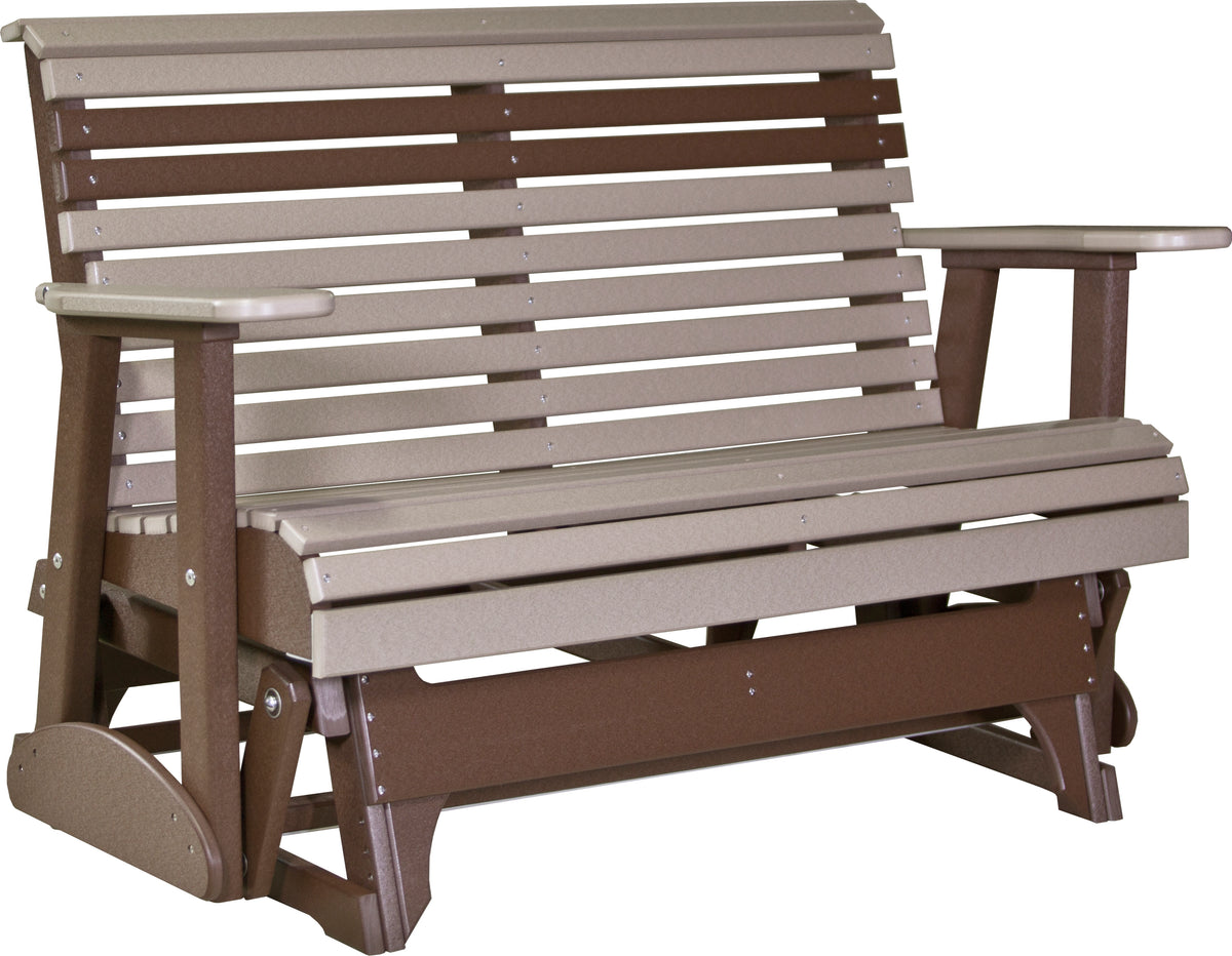 4' Plain Glider Weatherwood & Chestnut Brown