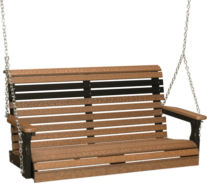 4' Plain Poly Swing Antique Mahogany & Black