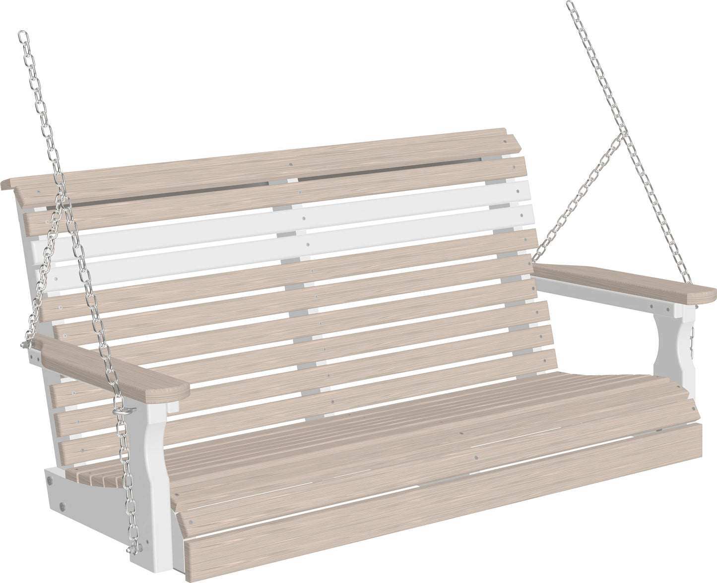 4' Plain Poly Swing Birch & White