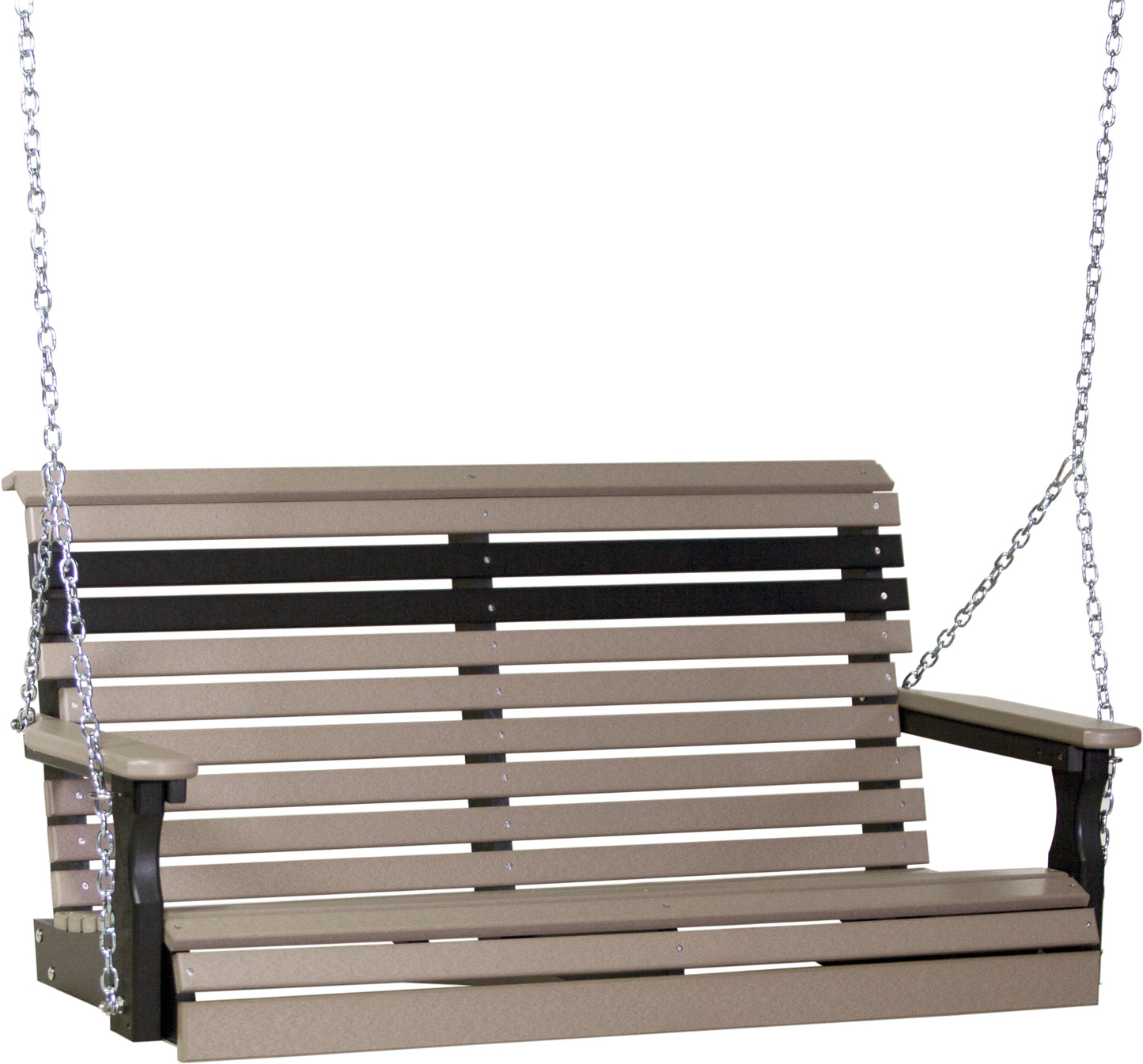 4' Plain Poly Swing Weatherwood & Black