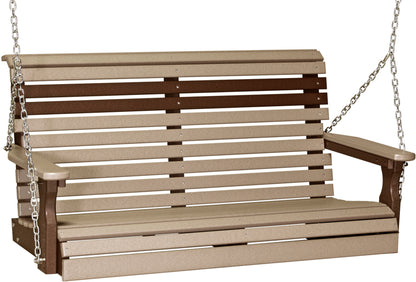 4' Plain Poly Swing Weatherwood & Chestnut Brown
