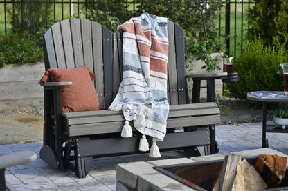 4' Adirondack Glider Coastal Gray & Black