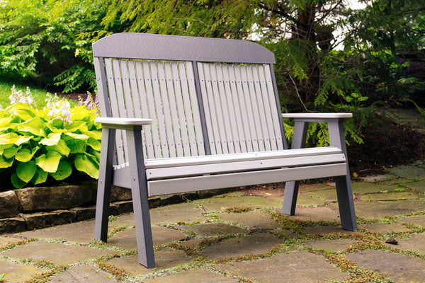 4' Classic Bench Dove Gray & Slate