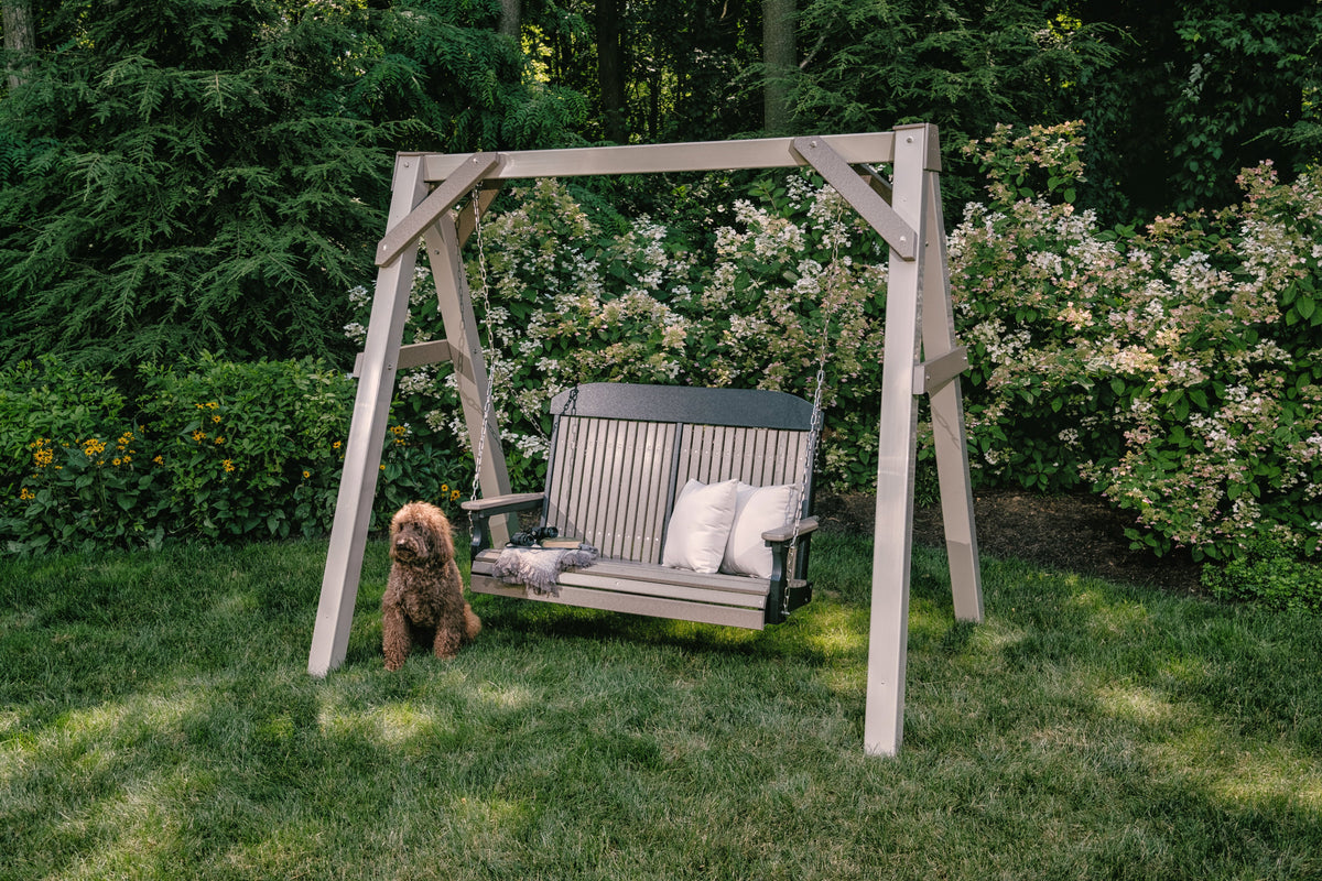 4' Classic Poly Swing Weatherwood & Black