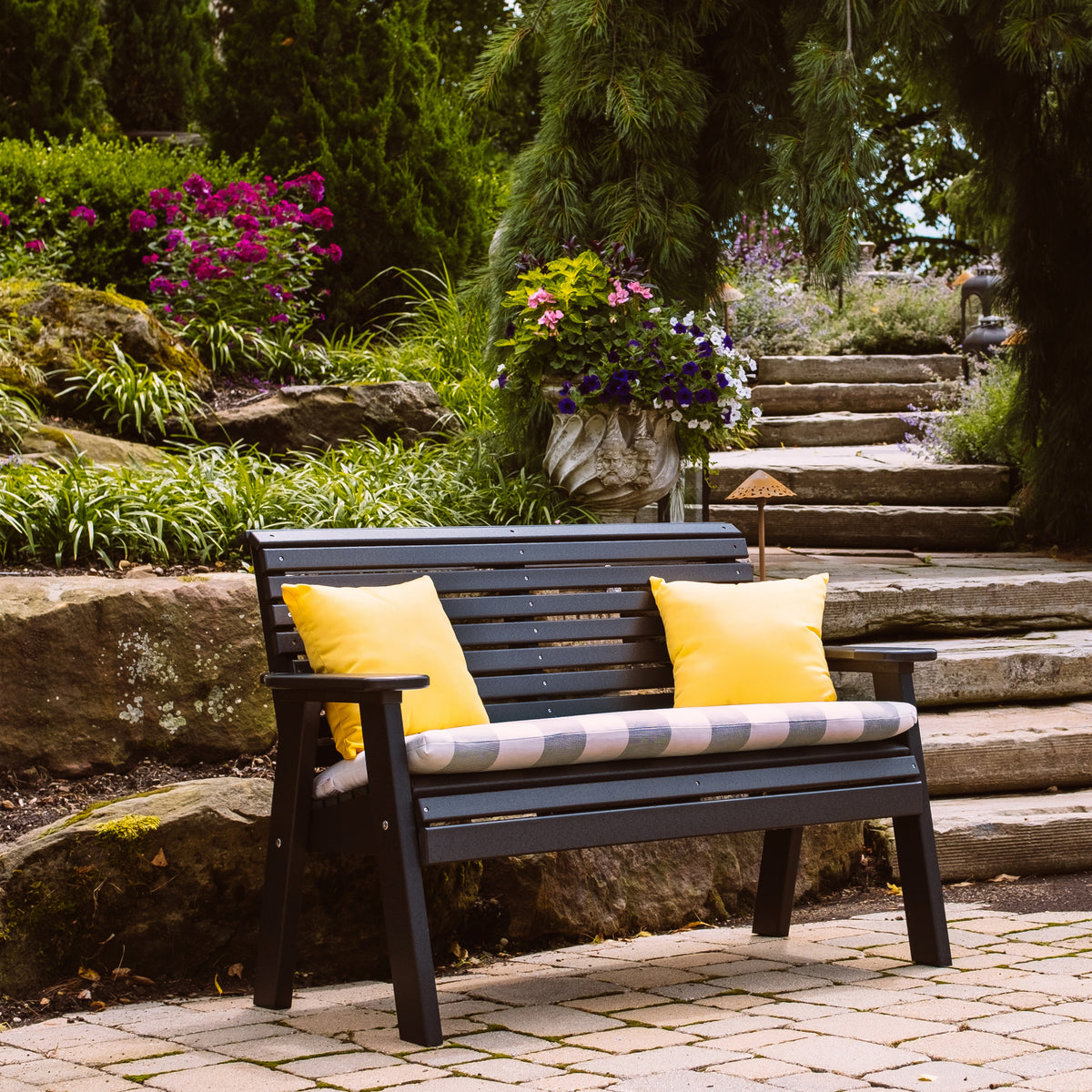 4' Plain Bench Black
