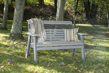 4' Plain Bench Dove Gray & Slate
