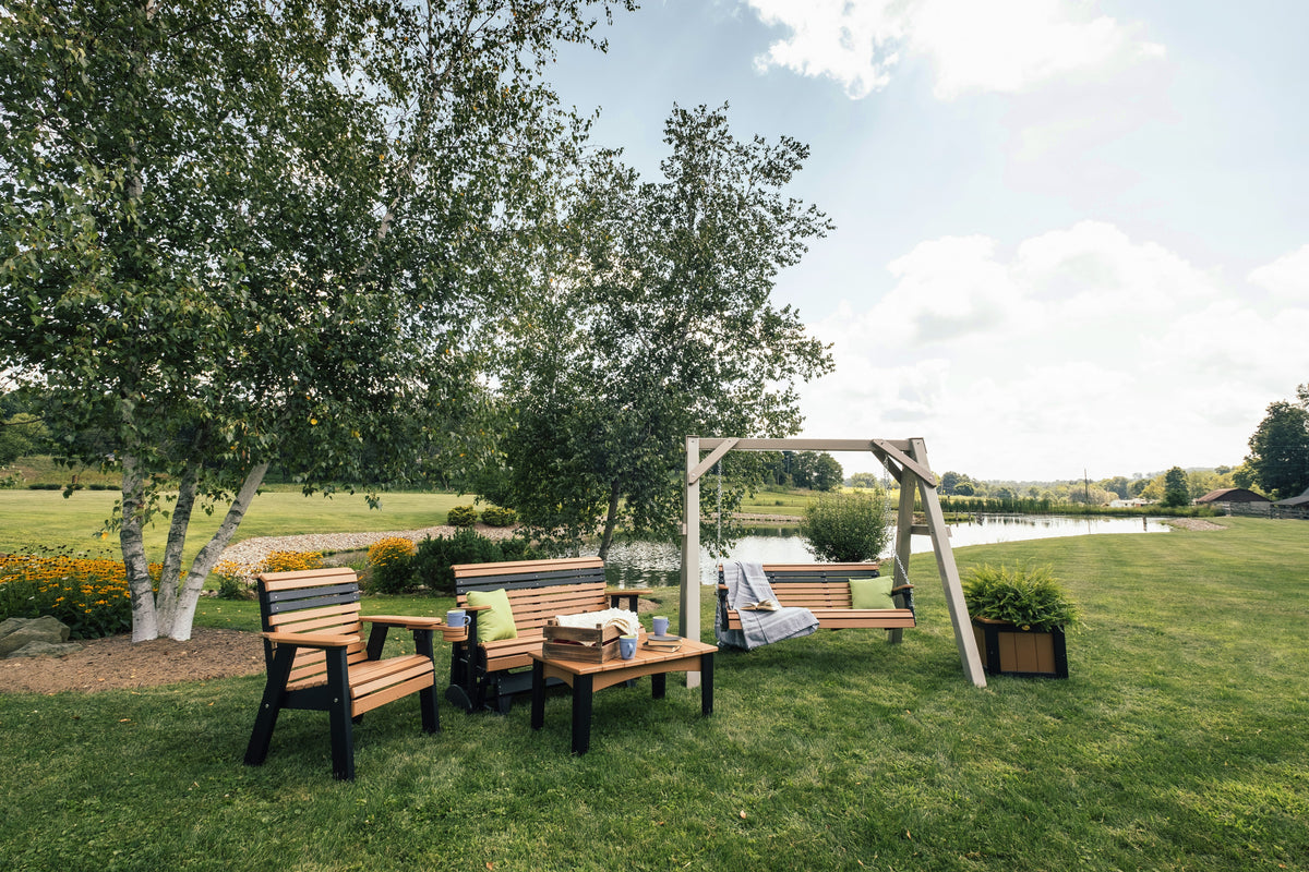 4' Plain Glider Cedar & Black