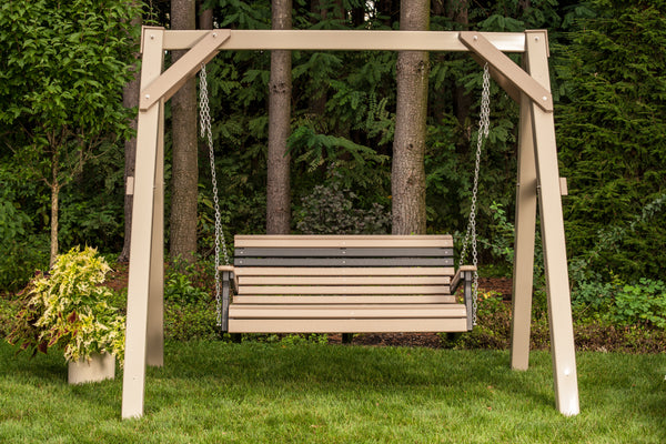 4' Plain Poly Swing Weatherwood & Black