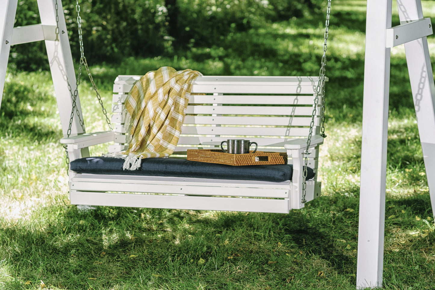 4' Plain Poly Swing White
