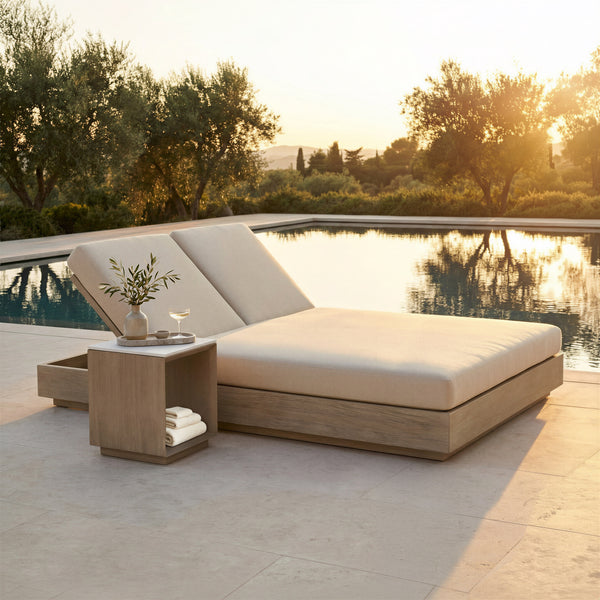 Varadero Beach Double Chaise Gray