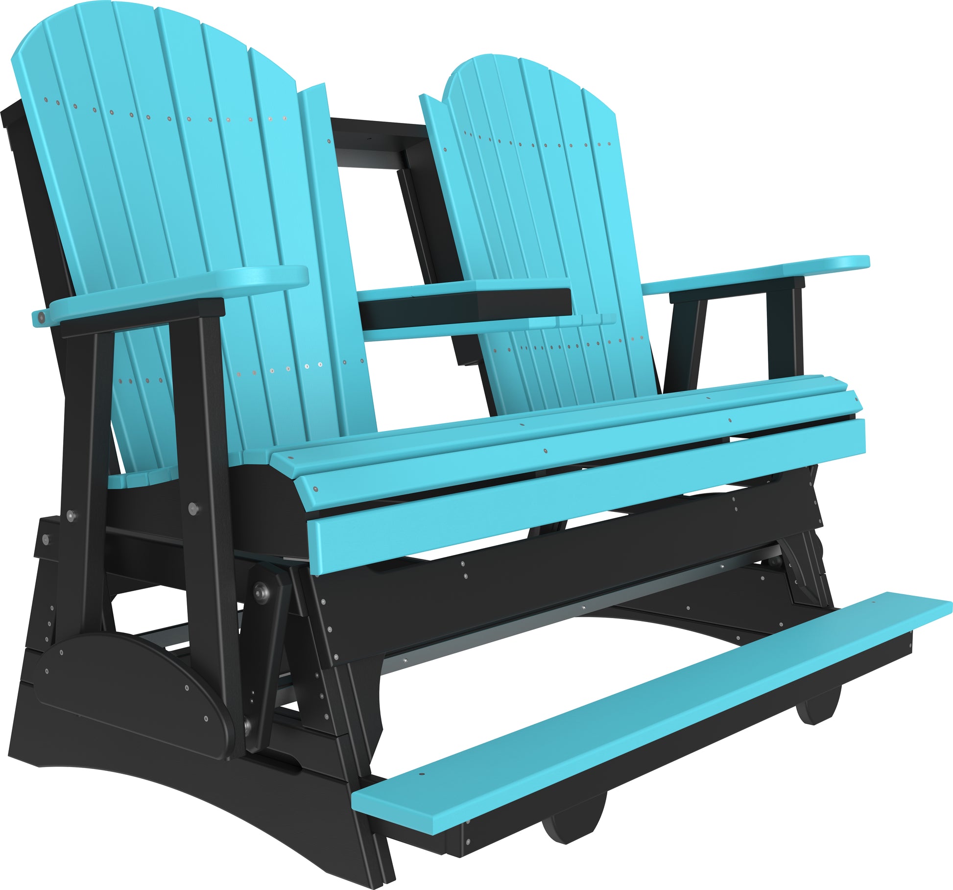 5' Adirondack Balcony Glider Aruba Blue & Black