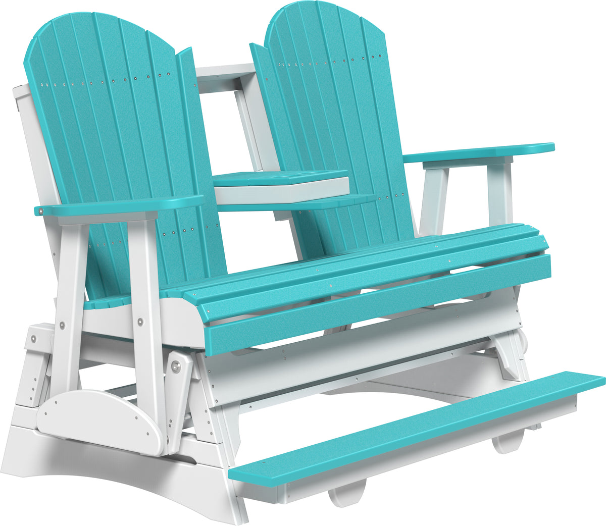 5' Adirondack Balcony Glider Aruba Blue & White