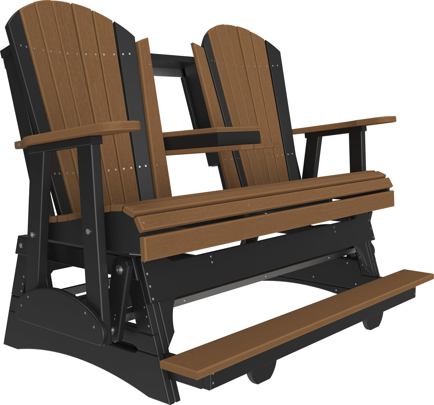 5' Adirondack Balcony Glider Antique Mahogany & Black