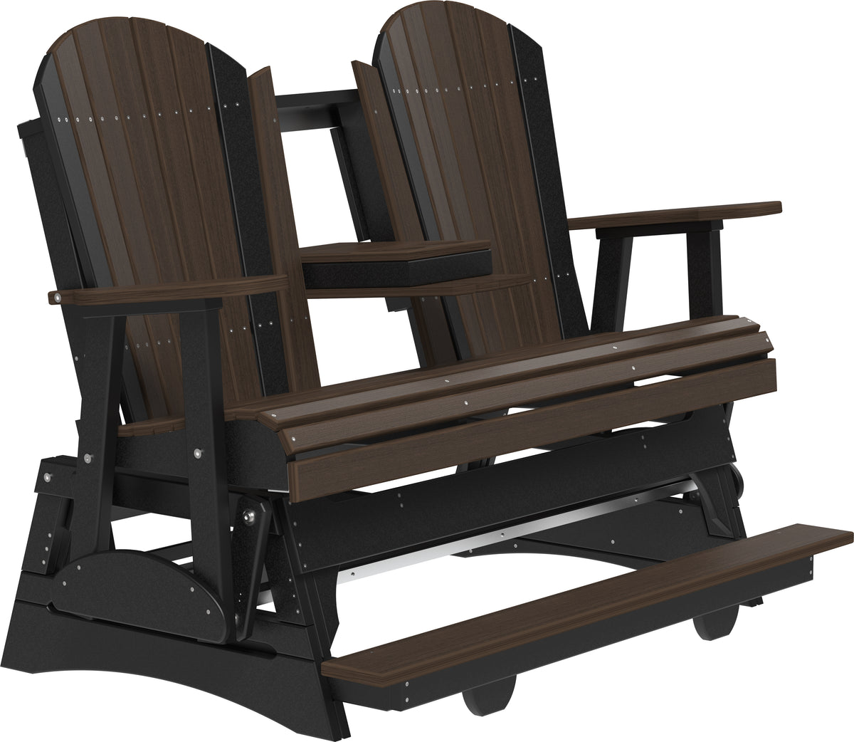 5' Adirondack Balcony Glider Brazilian Walnut & Black