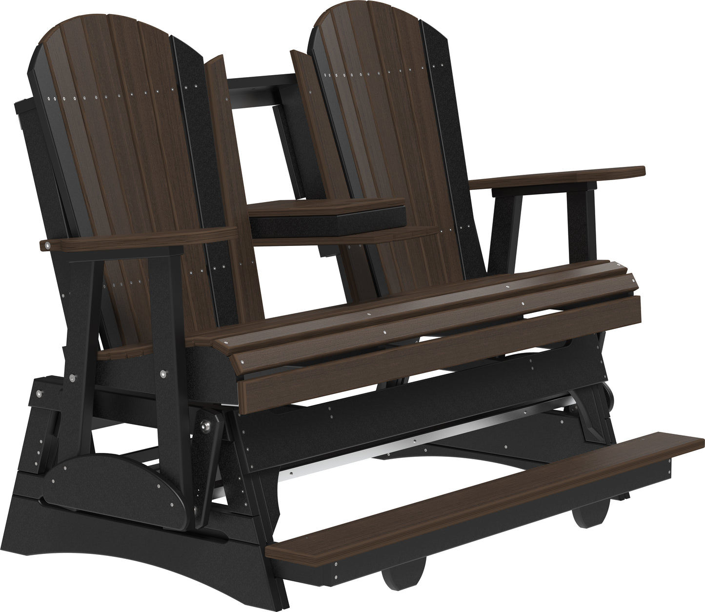 5' Adirondack Balcony Glider Brazilian Walnut & Black