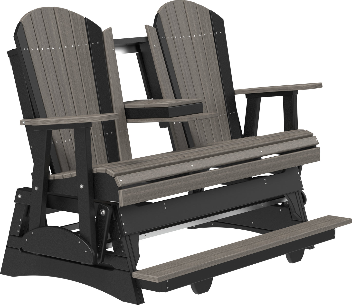 5' Adirondack Balcony Glider Coastal Gray & Black