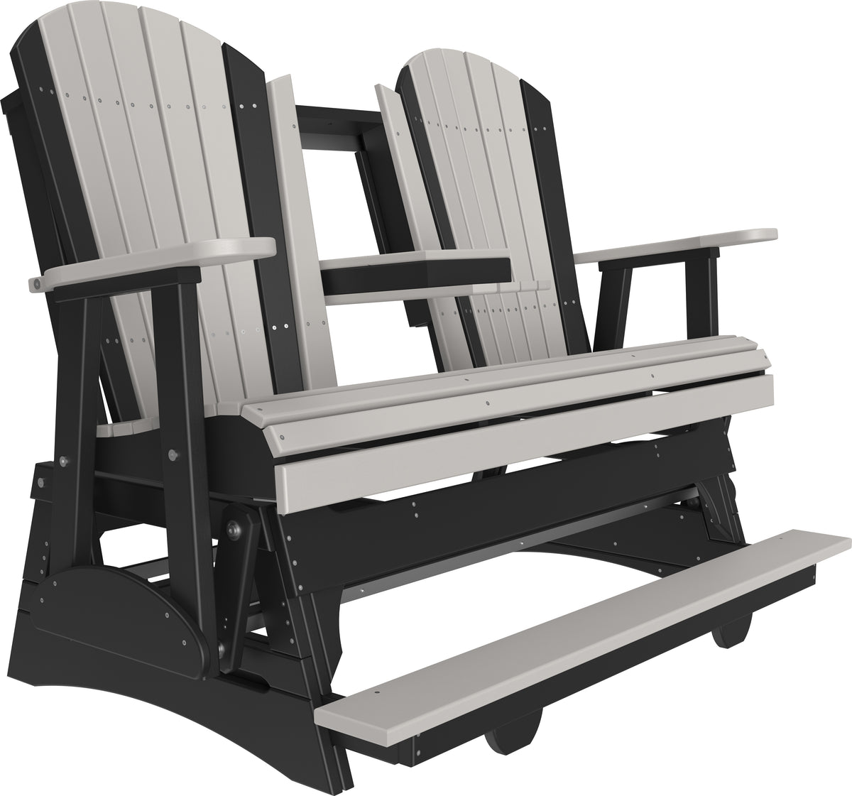 5' Adirondack Balcony Glider Dove Gray & Black