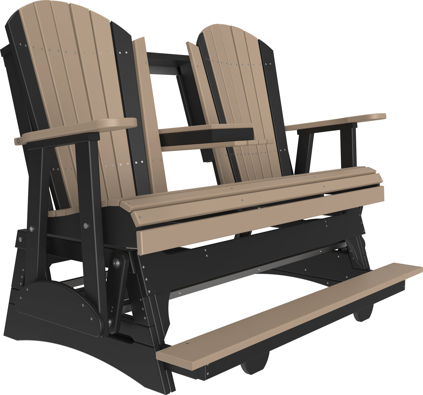 5' Adirondack Balcony Glider Weatherwood & Black
