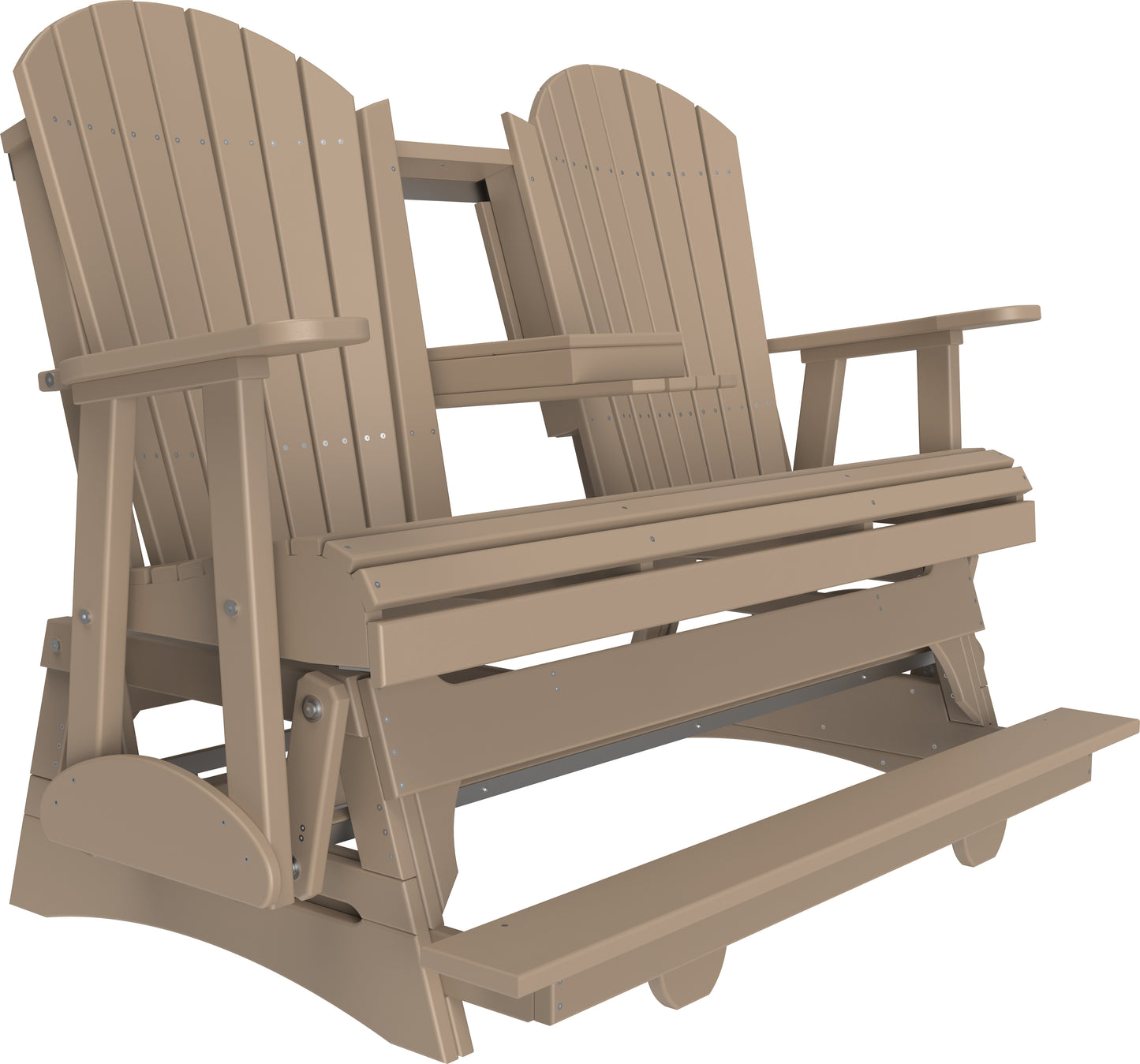 5' Adirondack Balcony Glider Weatherwood