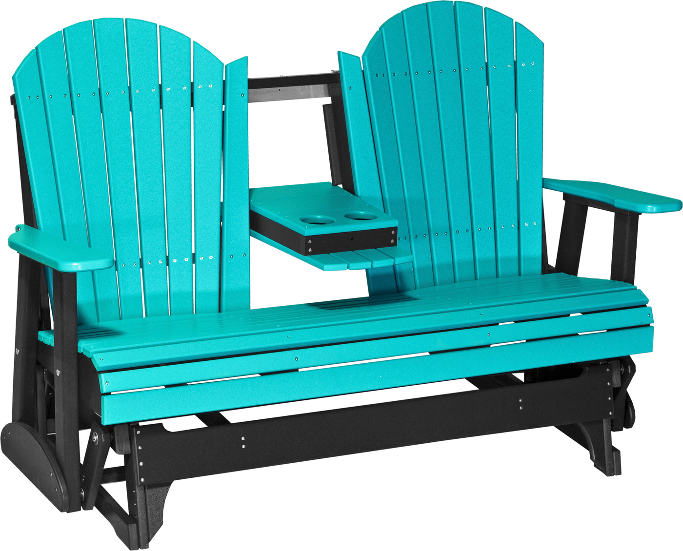 5' Adirondack Glider Aruba Blue & Black