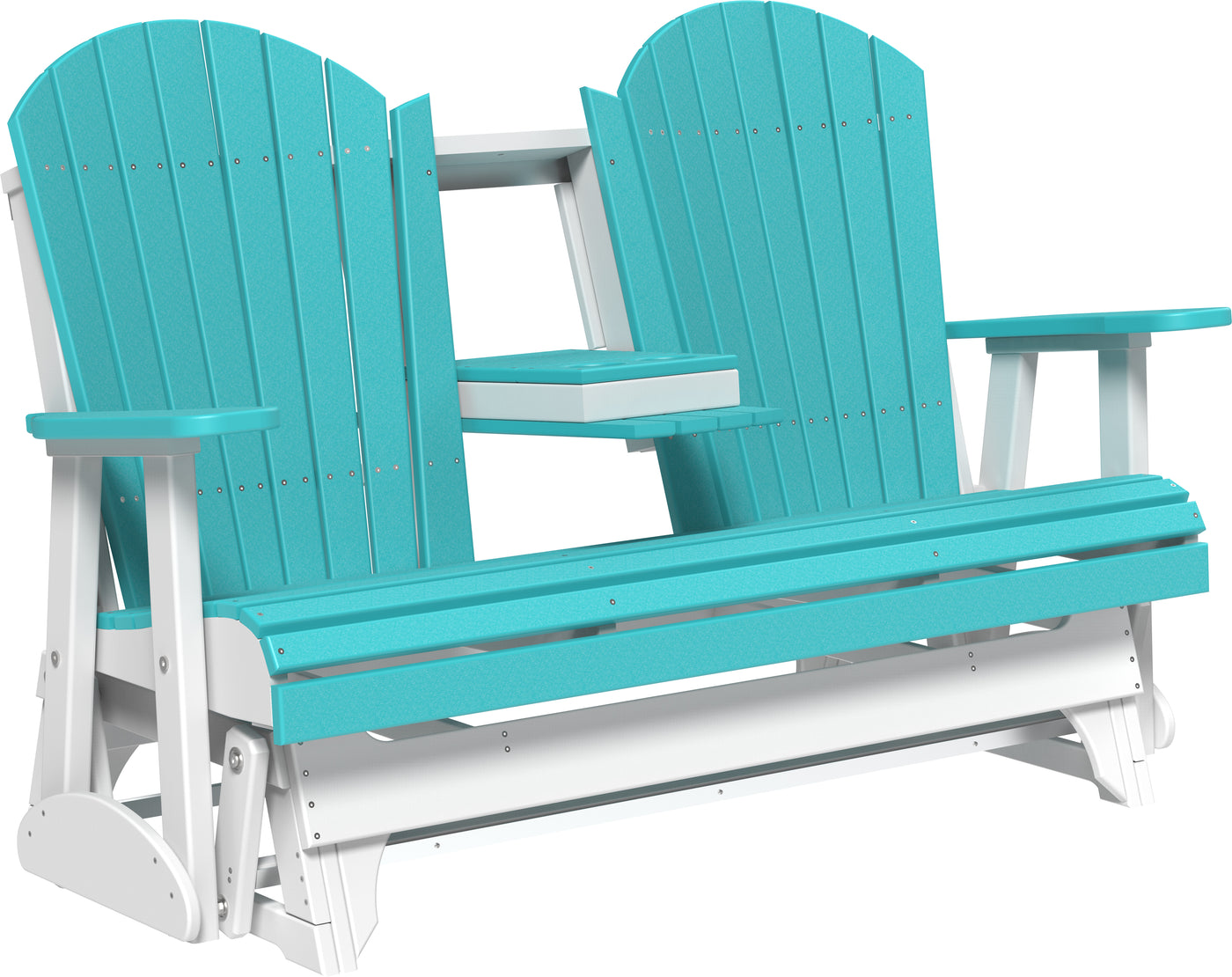 5' Adirondack Glider Aruba Blue & White