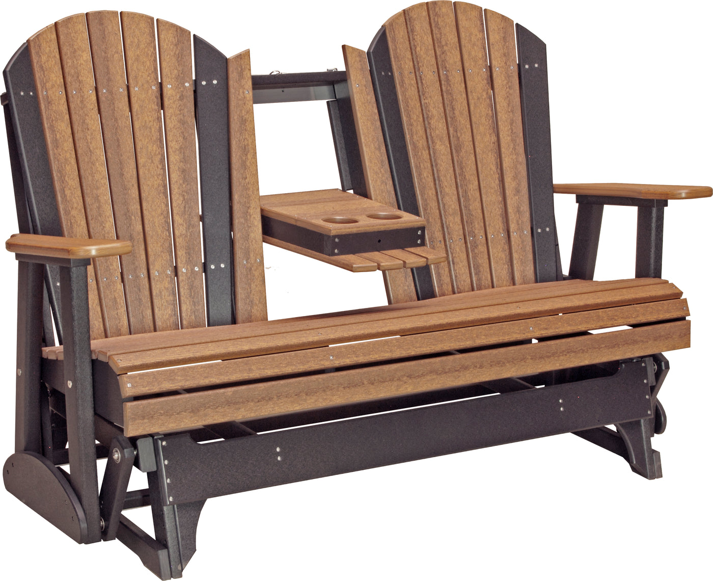 5' Adirondack Glider Antique Mahogany & Black