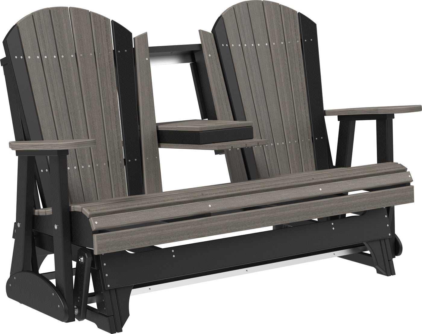 5' Adirondack Glider Coastal Gray & Black
