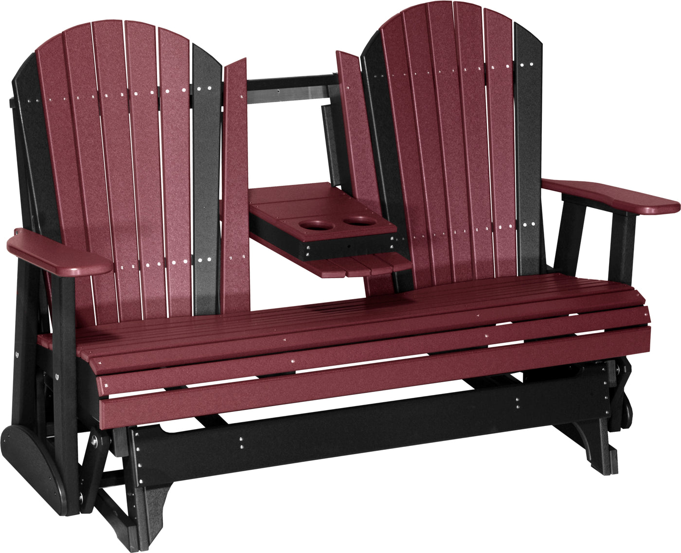 5' Adirondack Glider Cherrywood & Black