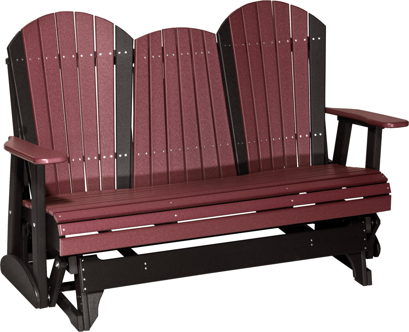 5' Adirondack Glider Cherrywood & Black