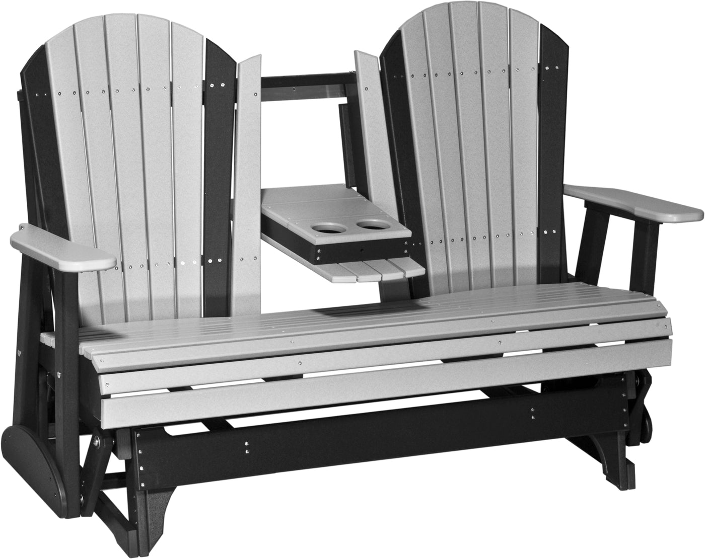 5' Adirondack Glider Dove Gray & Black