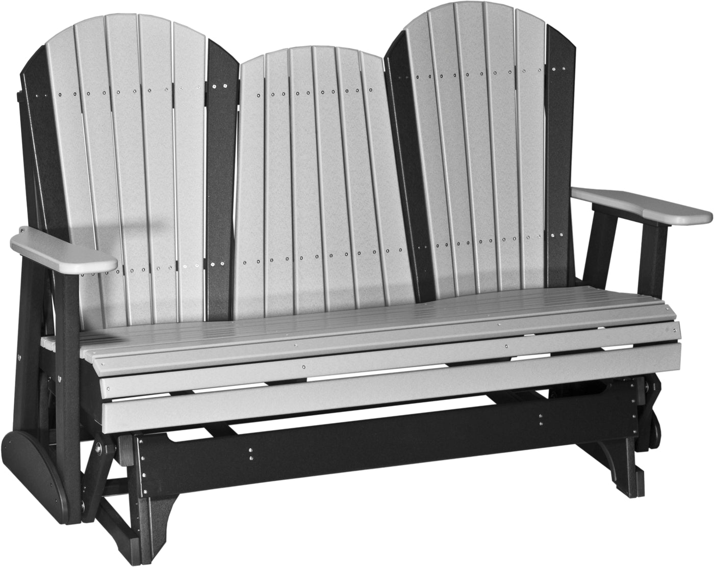 5' Adirondack Glider Dove Gray & Black