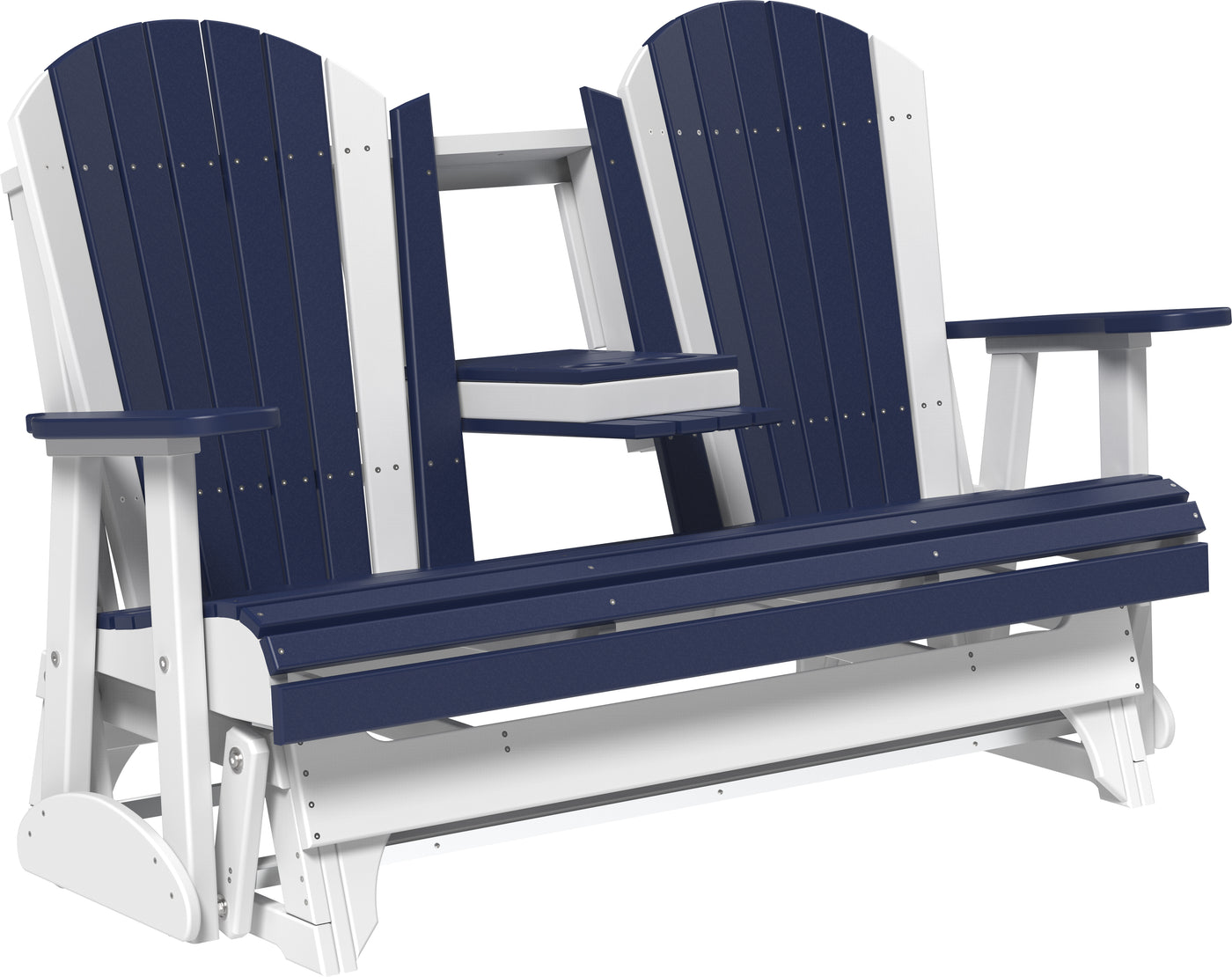 5' Adirondack Glider Patriot Blue & White