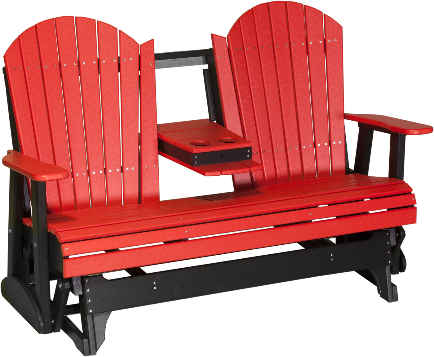 5' Adirondack Glider Red & Black