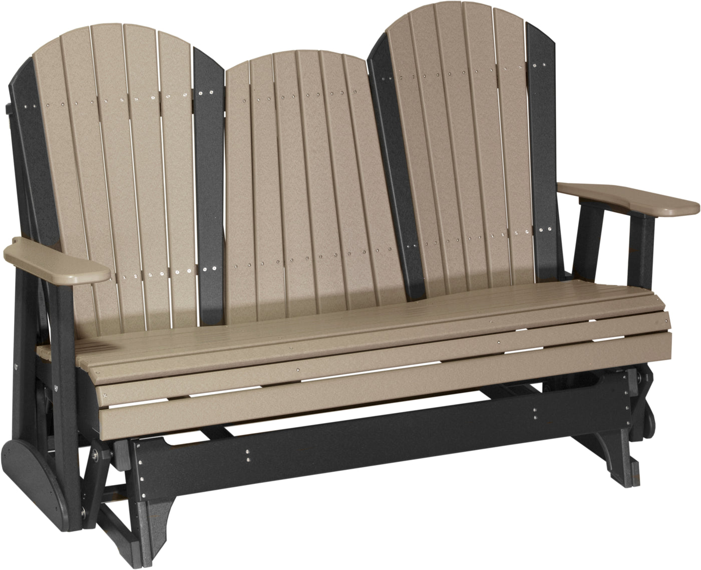 5' Adirondack Glider Weatherwood & Black