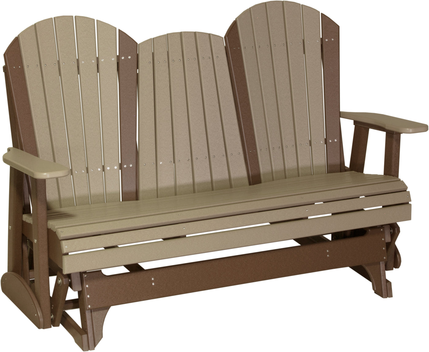 5' Adirondack Glider Weatherwood & Chestnut Brown