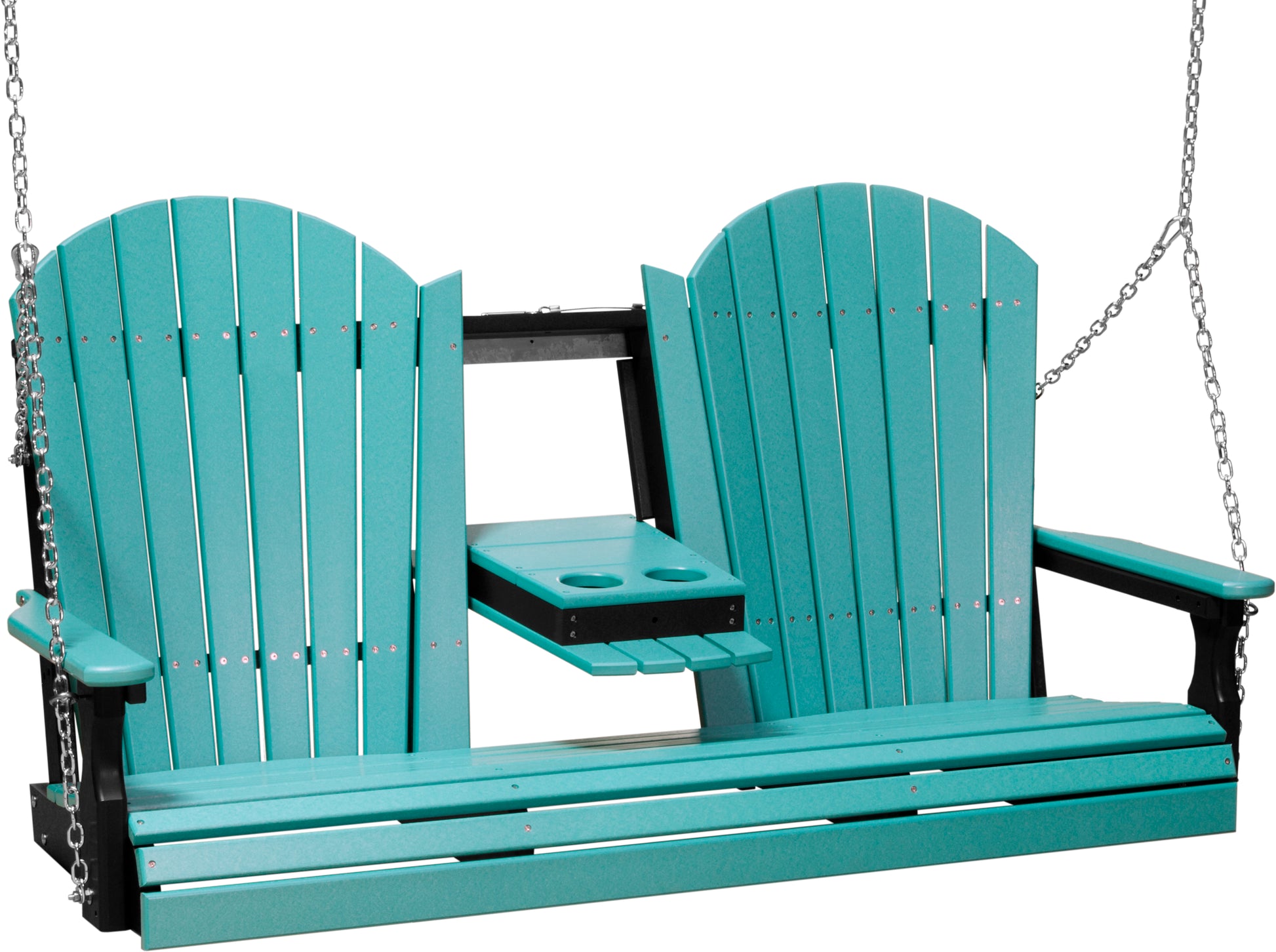 5' Adirondack Poly Swing Aruba Blue & Black