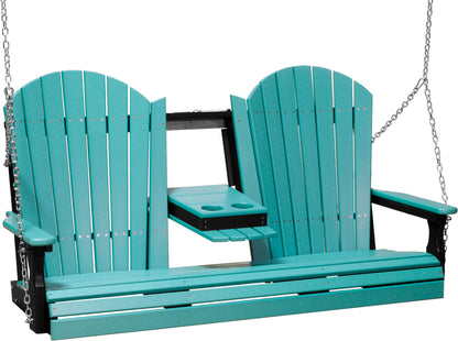 5' Adirondack Poly Swing Aruba Blue & Black