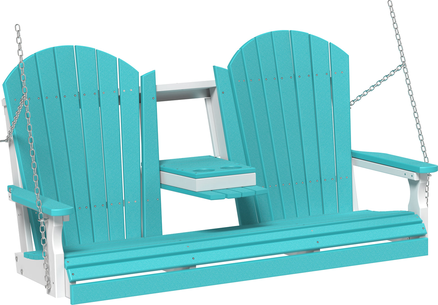 5' Adirondack Poly Swing Aruba Blue & White