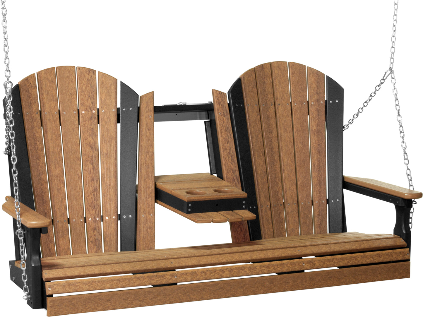 5' Adirondack Poly Swing Antique Mahogany & Black