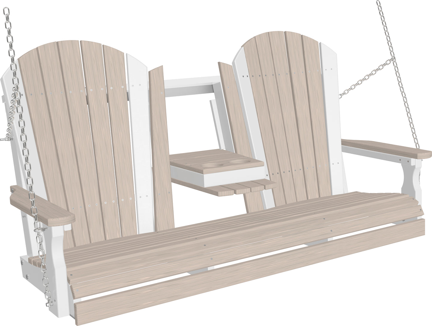 5' Adirondack Poly Swing Birch & White