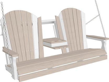 5' Adirondack Poly Swing Birch & White