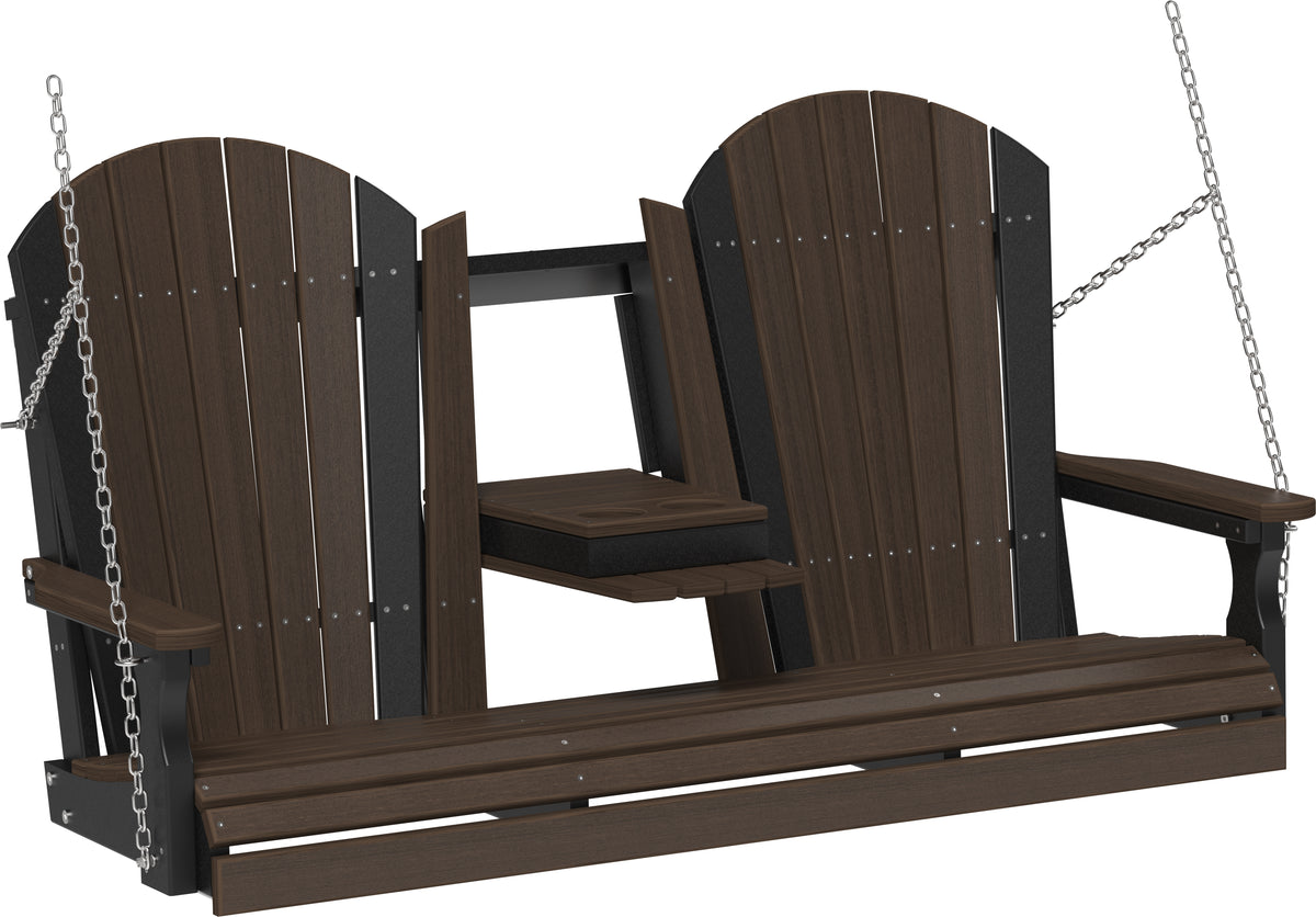 5' Adirondack Poly Swing Brazilian Walnut & Black