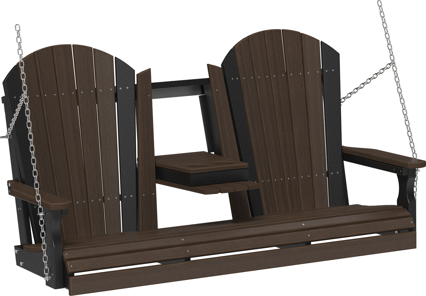 5' Adirondack Poly Swing Brazilian Walnut & Black