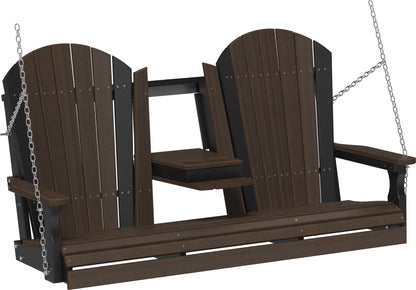 5' Adirondack Poly Swing Brazilian Walnut & Black