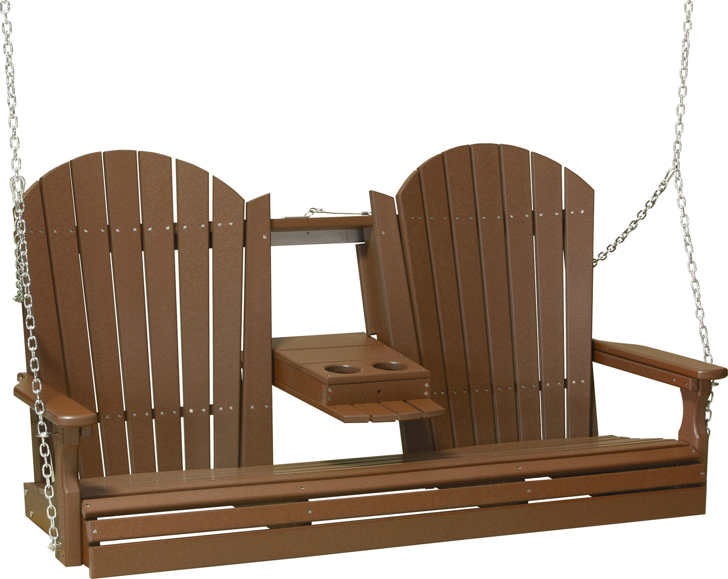 5' Adirondack Poly Swing Chestnut Brown