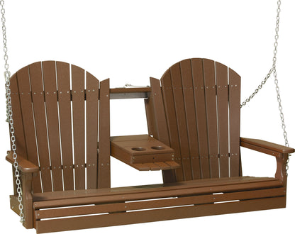 5' Adirondack Poly Swing Chestnut Brown