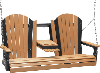 5' Adirondack Poly Swing Cedar & Black