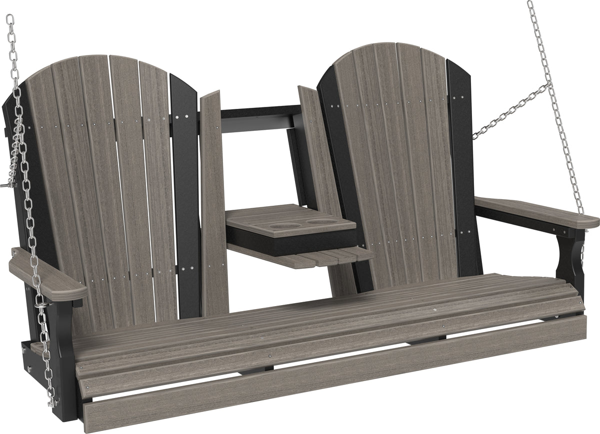 5' Adirondack Poly Swing Coastal Gray & Black